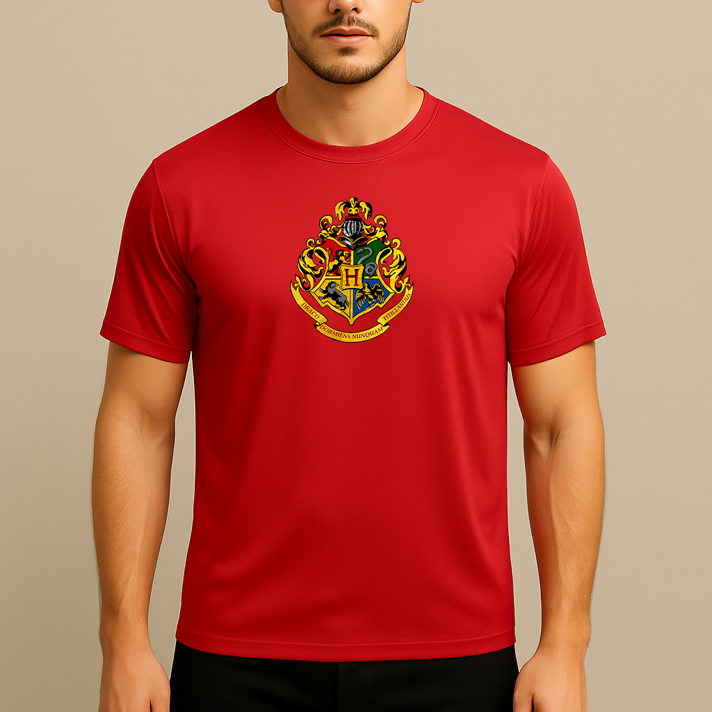 Men's Hogwarts Emblem Harry Potter Movie Polyester T-Shirt