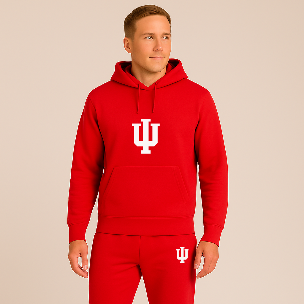 Men's Indiana Hoosiers Logo Hoodie Joggers Set