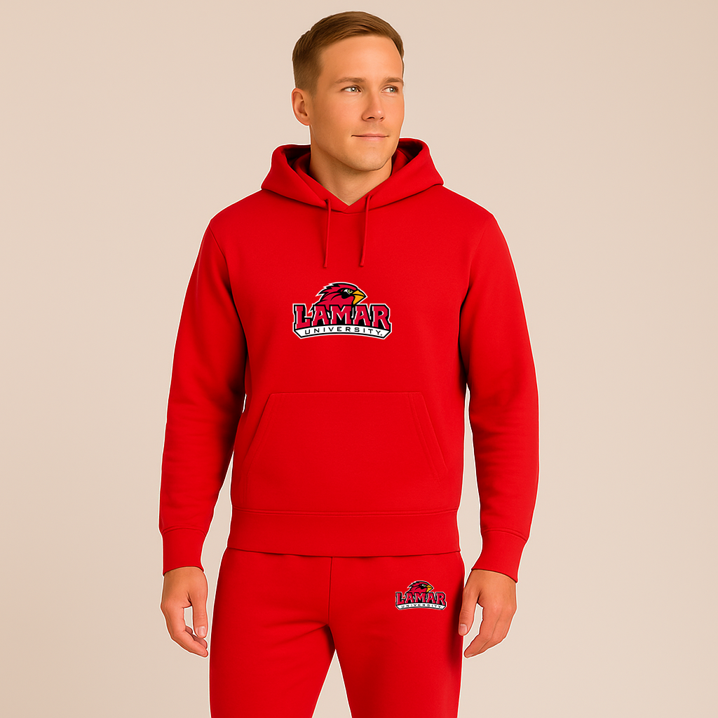 Men's Lamar Cardinals Logo Hoodie Joggers Set