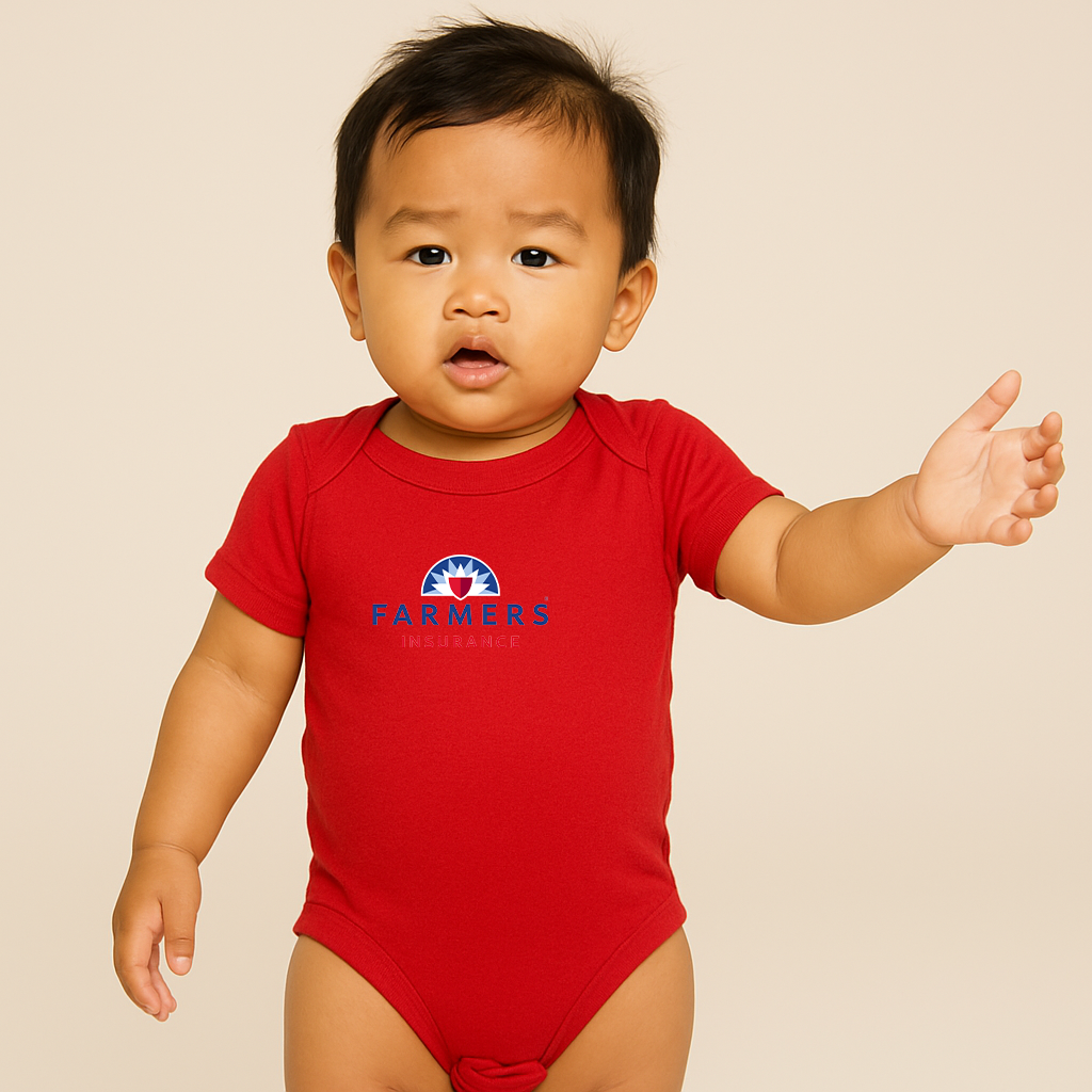 Farmer_s Insurance Logo Baby Romper Onesie
