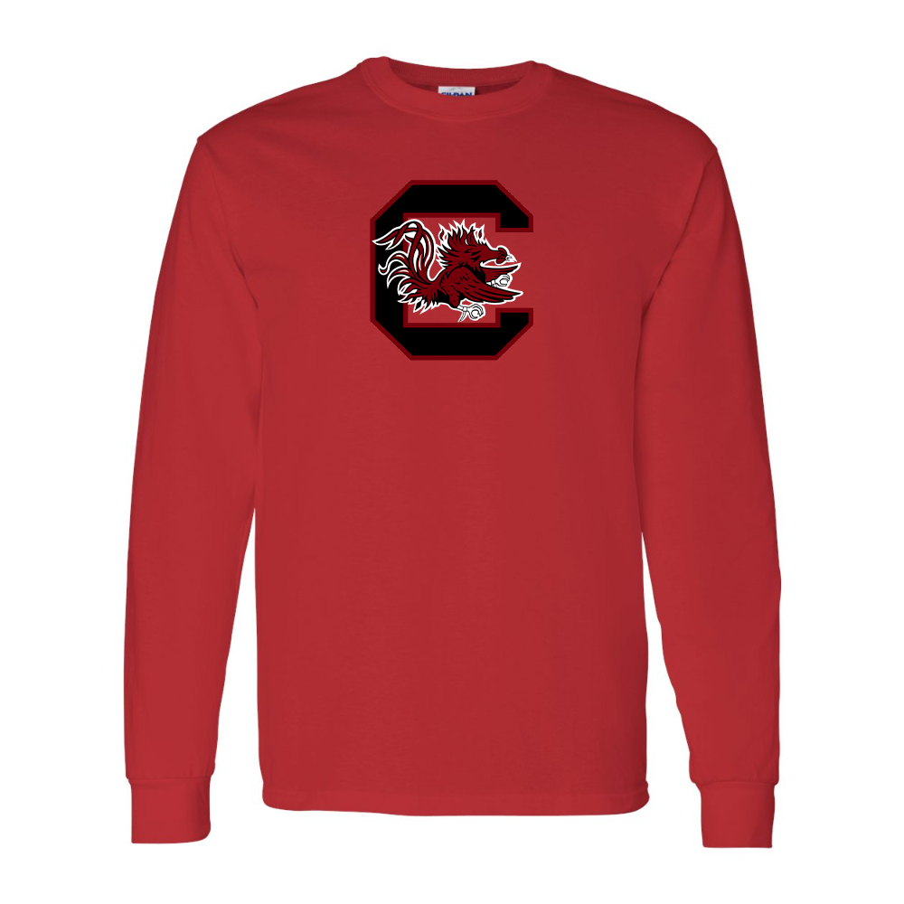 Men's South Carolina Gamecocks Logo Gildan Heavy Cotton Long Sleeve T-Shirt