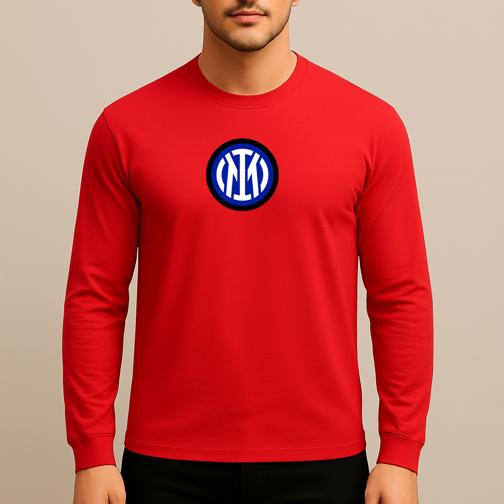 Men's Inter Milan 2025 Soccer Logo Long Sleeve T-Shirt