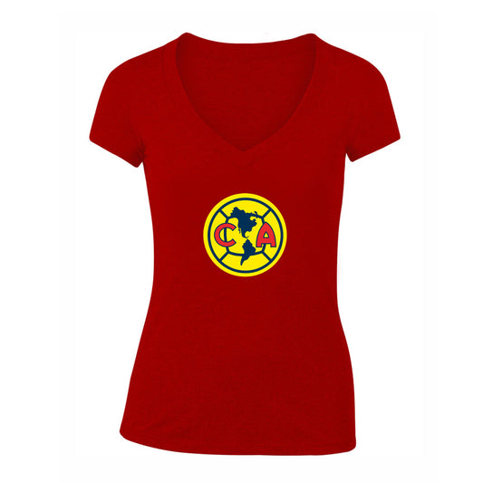 Women's Club America  Football V-Neck T-Shirt