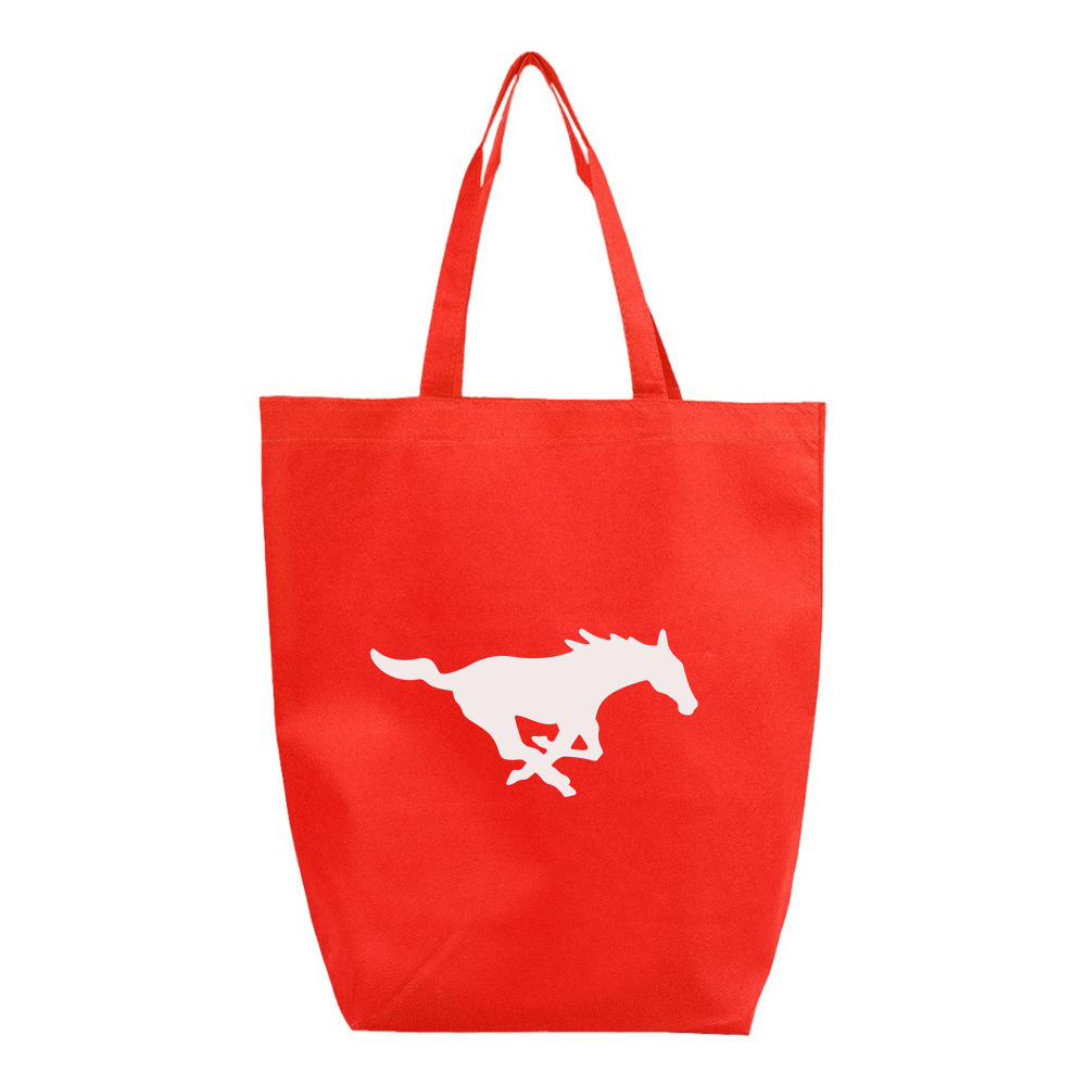 SMU Mustangs Logo Q-Tees Non-Woven Gusset Bottom Tote