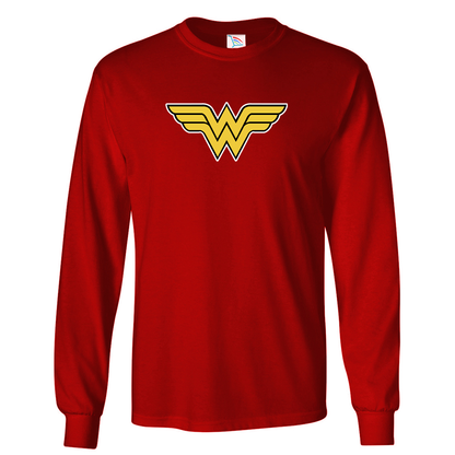 Youth Kids Wonder Woman Superhero Long Sleeve T-Shirt