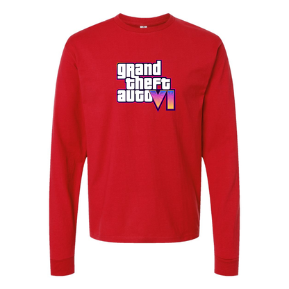 Men's GTA 6 Grand Theft Auto VI Long Sleeve T-Shirt Game