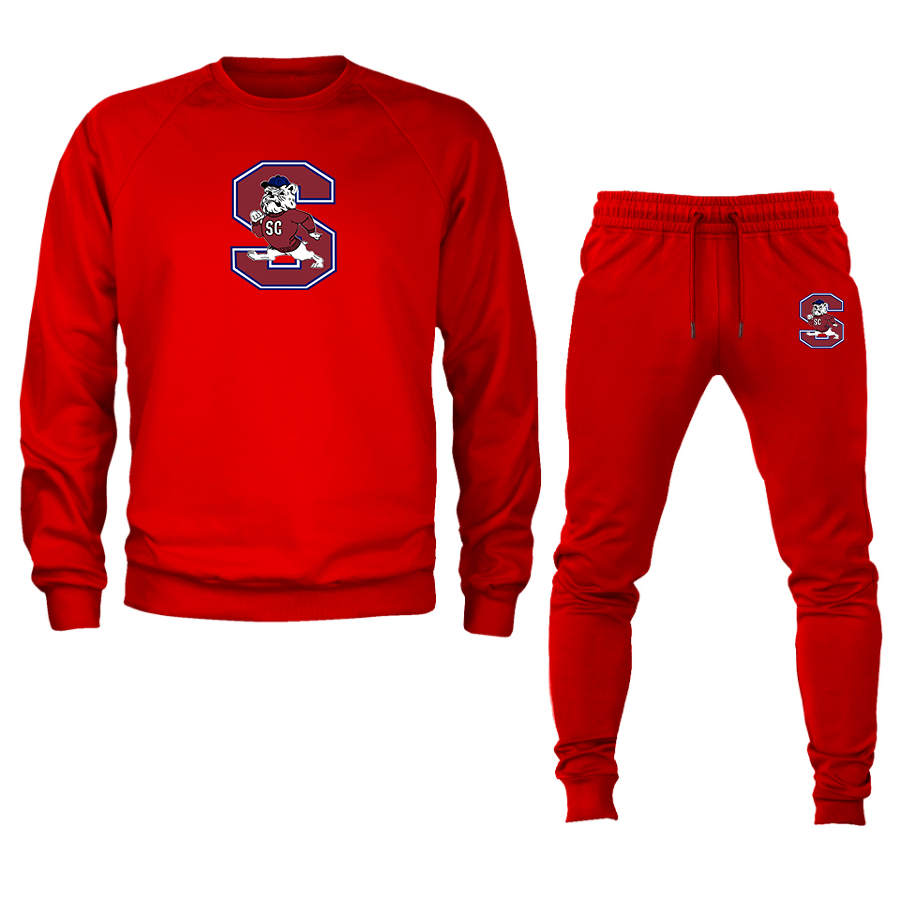 Men's South Carolina State Bulldogs Logo Crewneck Sweatshirt Joggers Suit