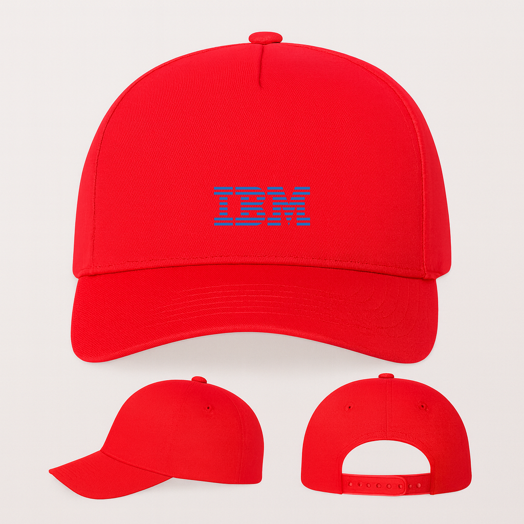 IBM Logo Five Panel Twill Snapback Cap