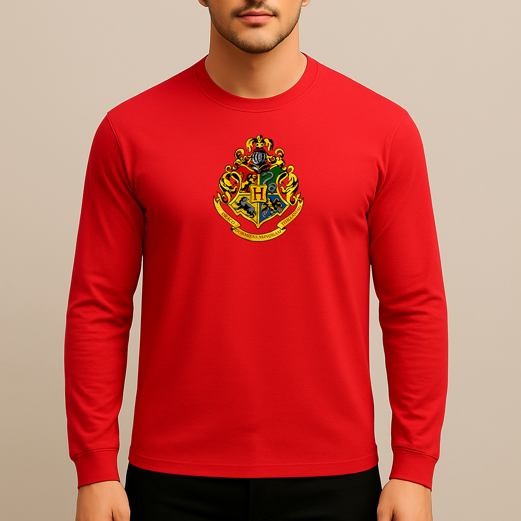 Men's Hogwarts Emblem Harry Potter Movie Long Sleeve T-Shirt