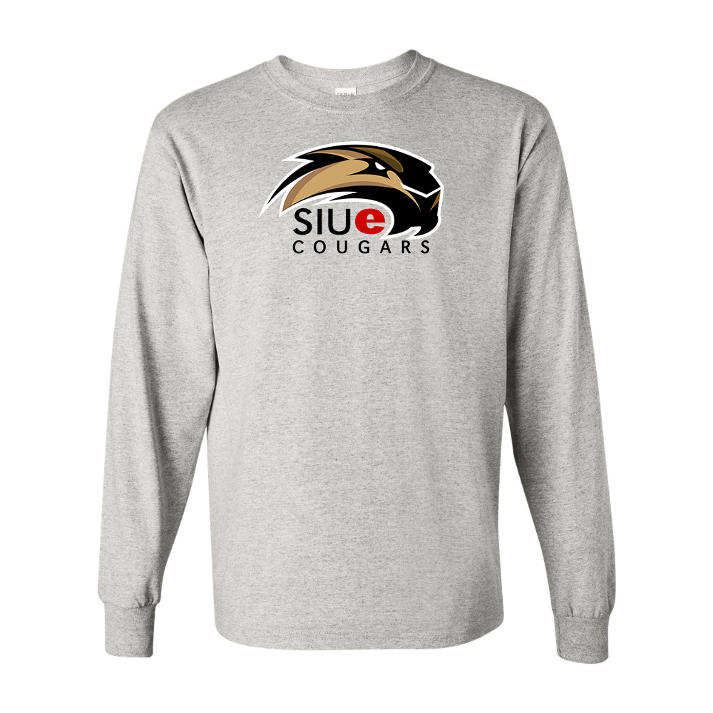 Men's SIU Edwardsville Cougars Logo Gildan Heavy Cotton Long Sleeve T-Shirt