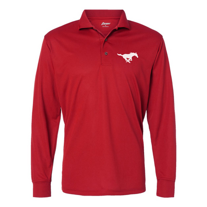 Men's SMU Mustangs Logo Paragon Prescott Long Sleeve Polo