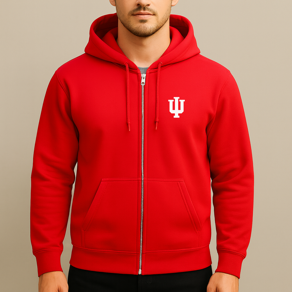 Men's Indiana Hoosiers Logo Zipper Hoodie