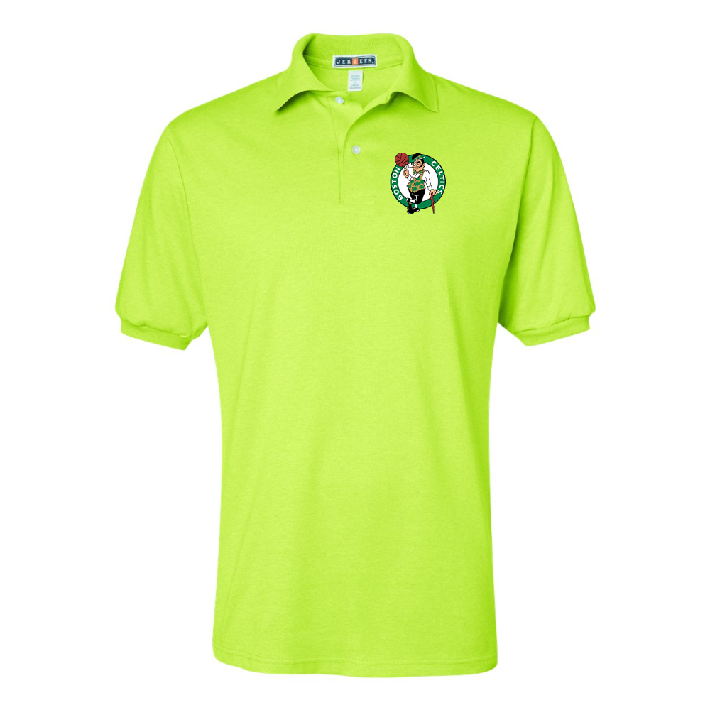 Men's Boston Celtics Logo JERZEES  SpotShield polo