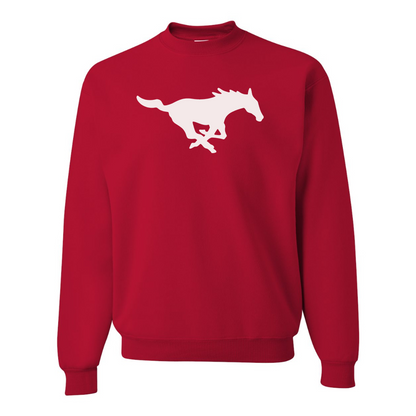 Men's SMU Mustangs Logo  JERZEES NuBlend Crewneck Sweatshirt