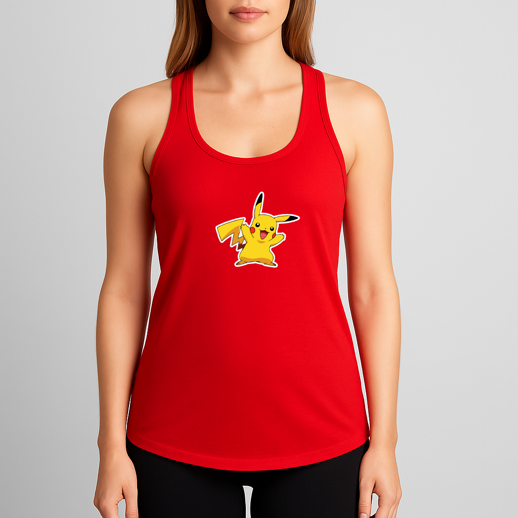 Women's Pikachu Cartoon Racerback Tank Top