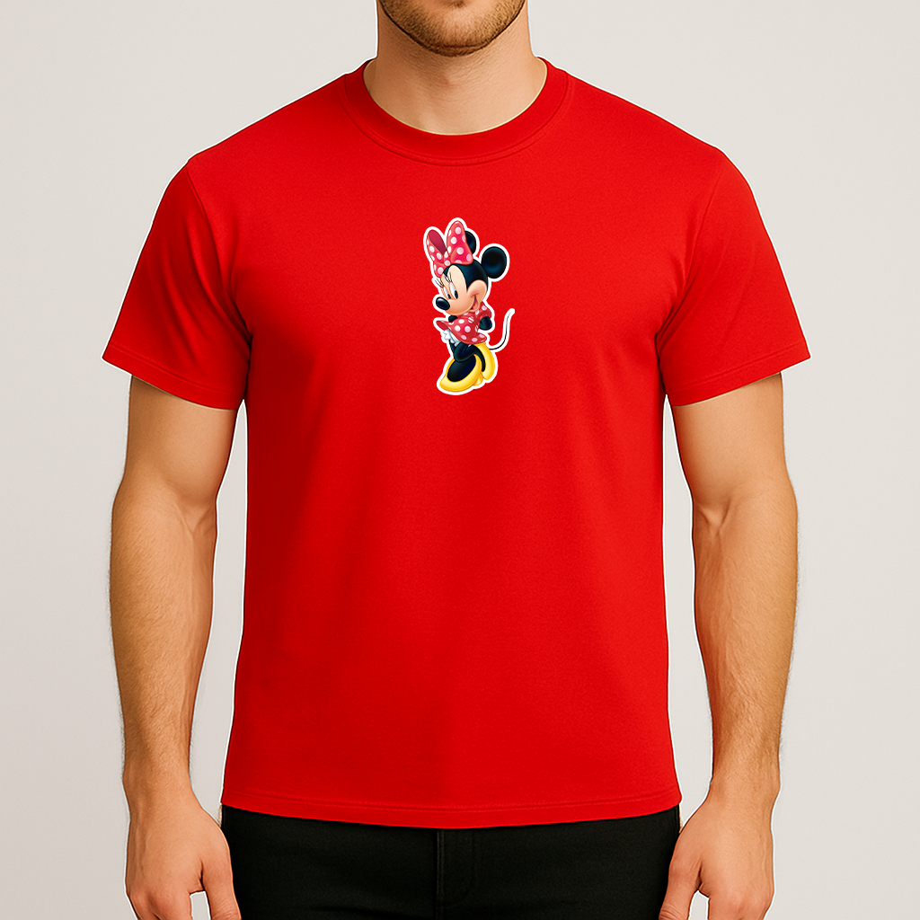 Men's Minnie Mouse Cartoon Cotton T-Shirt
