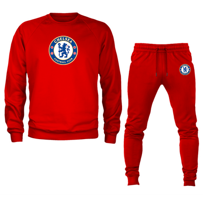 Men's Chelsea Soccer Soccer Logo Crewneck Sweatshirt Joggers Suit