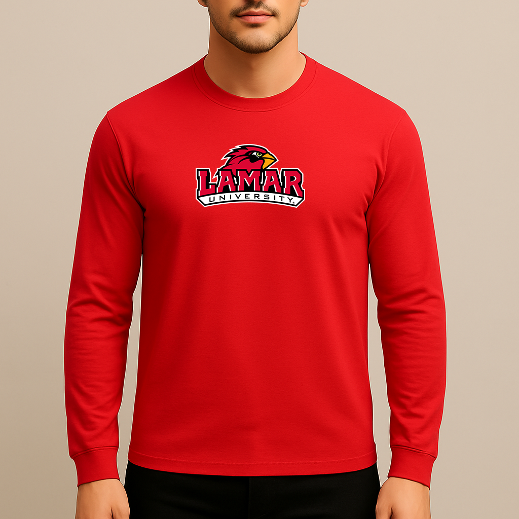 Men's Lamar Cardinals Logo Long Sleeve T-Shirt
