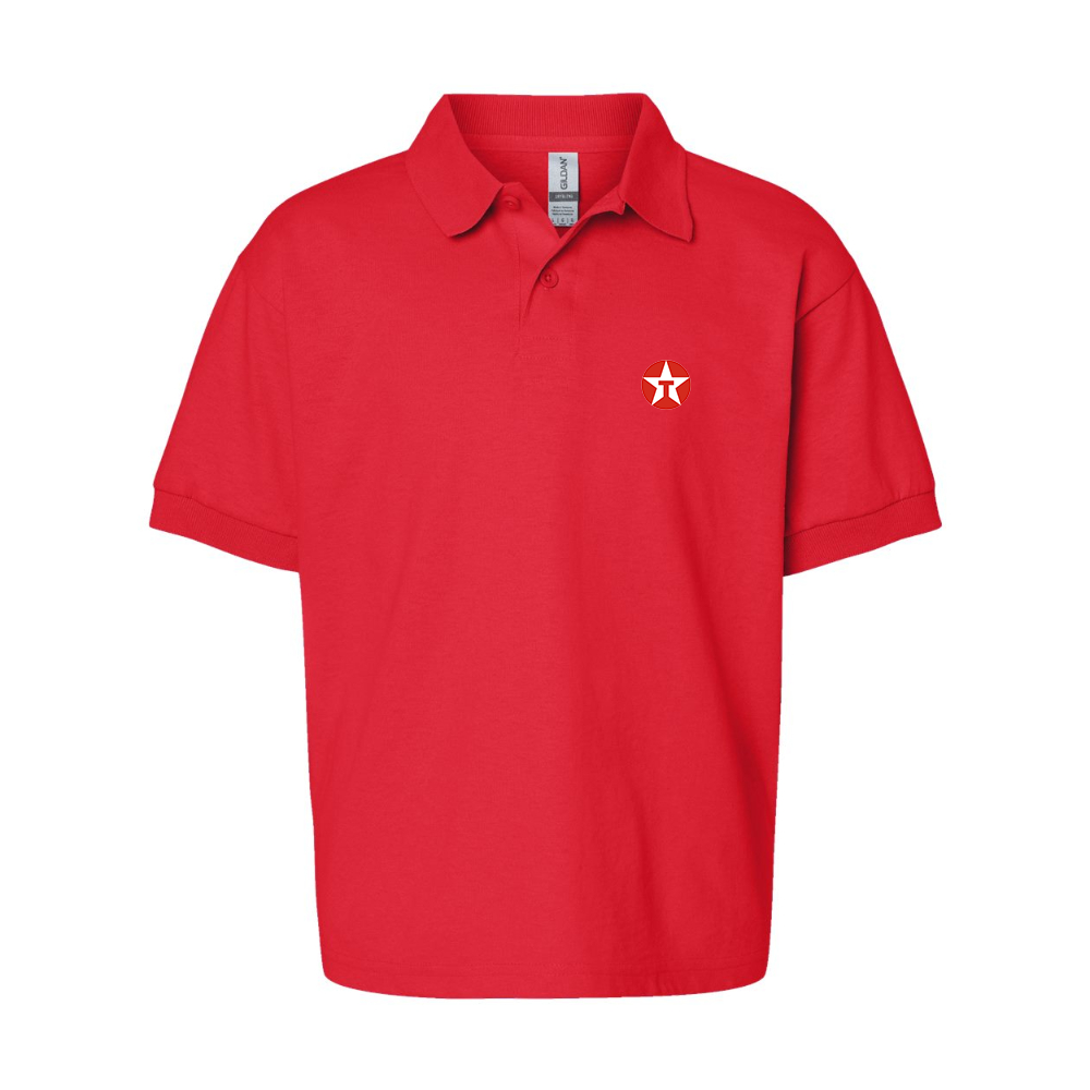 Youth Texaco Logo Gildan Dry Blend Jersey Polo