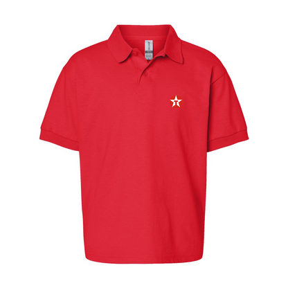 Youth Texaco Logo Gildan Dry Blend Jersey Polo