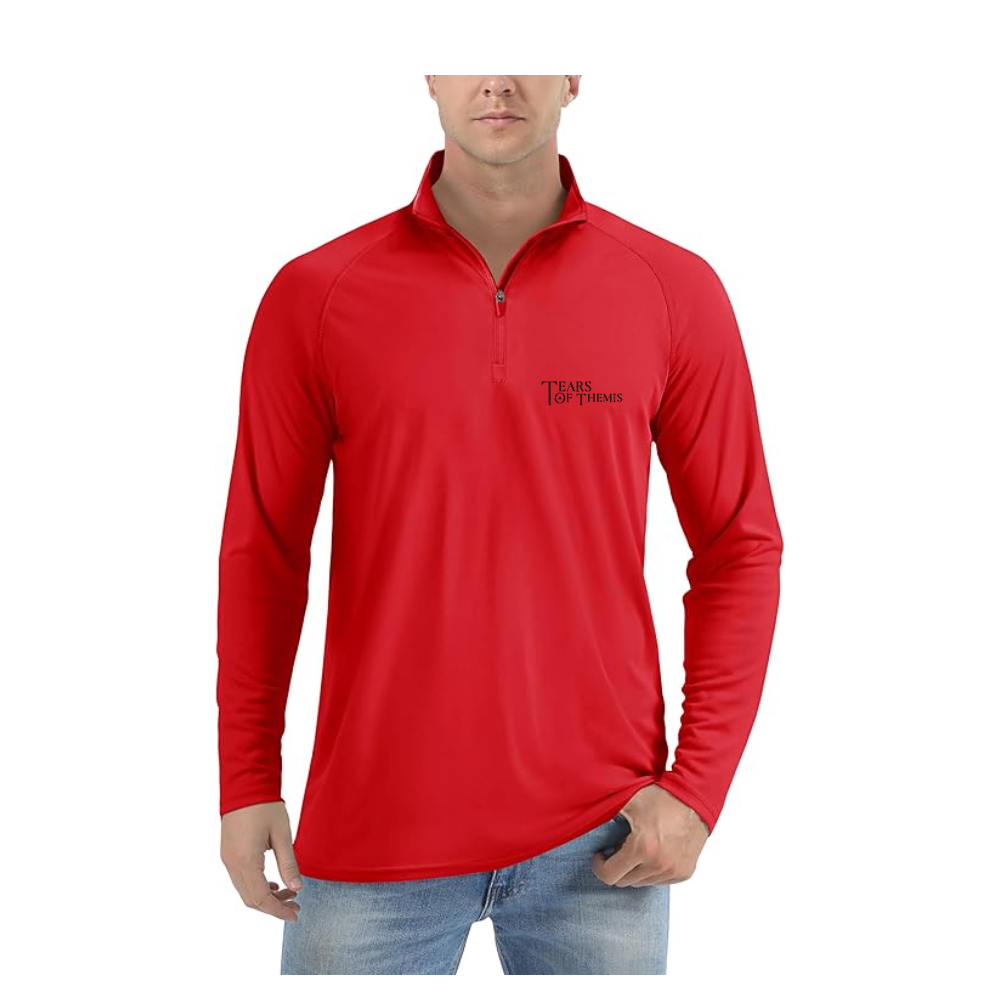Men's Tear Of Themis Logo  Lightweight Quarter-Zip Athletic Shirt Long Sleeve Performance Wear