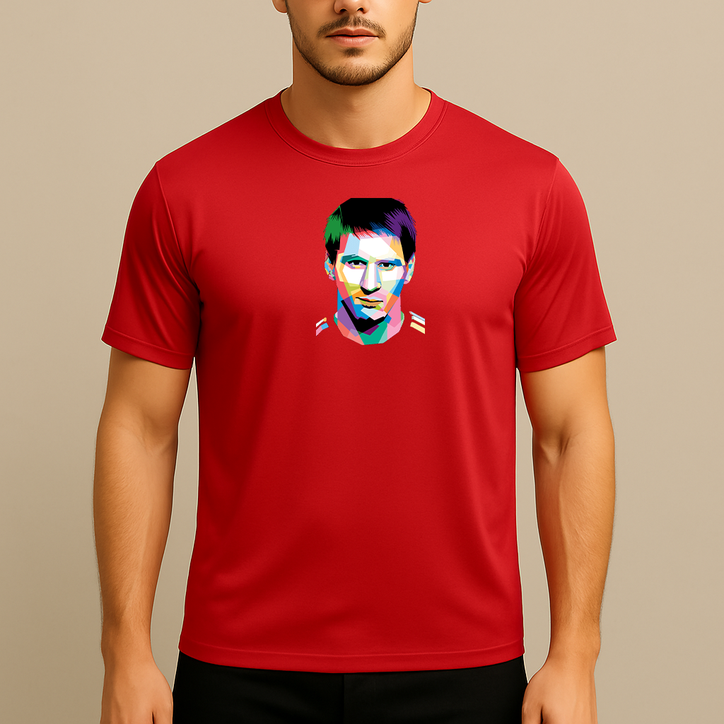 Men's Lionel Messi Face Art Sports Polyester T-Shirt