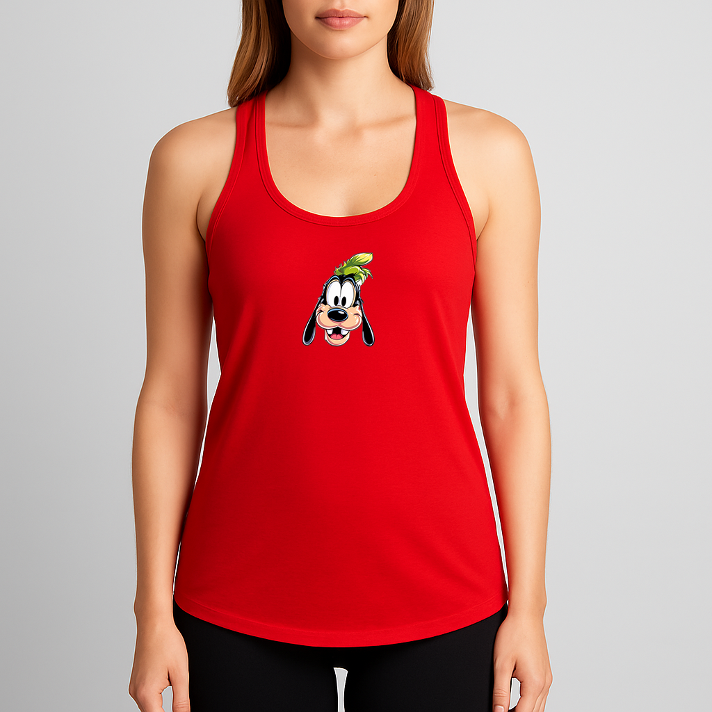 Women's Goofy Disney Smiley Face Next Level Ideal Racerback Tank