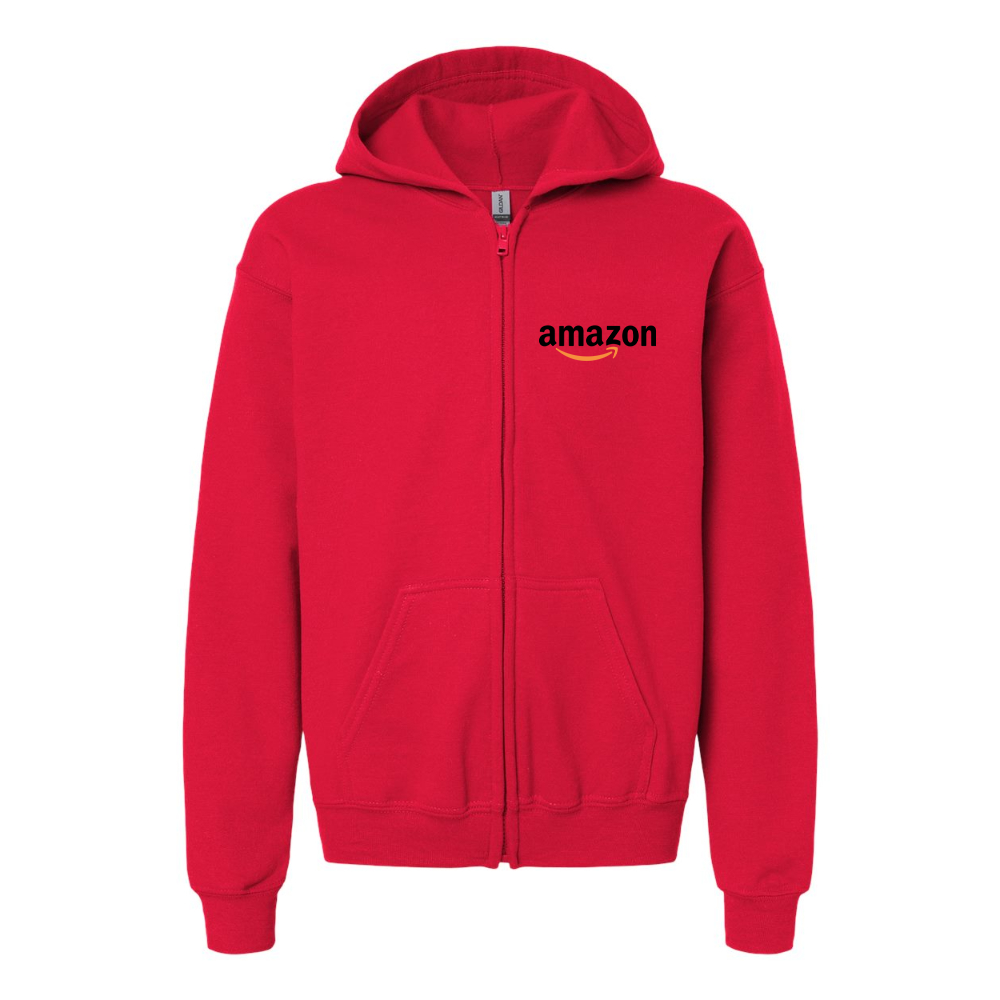 Gildan Heavy Blend Youth Amazon Logo Full Zip Hooded Sweatshirt