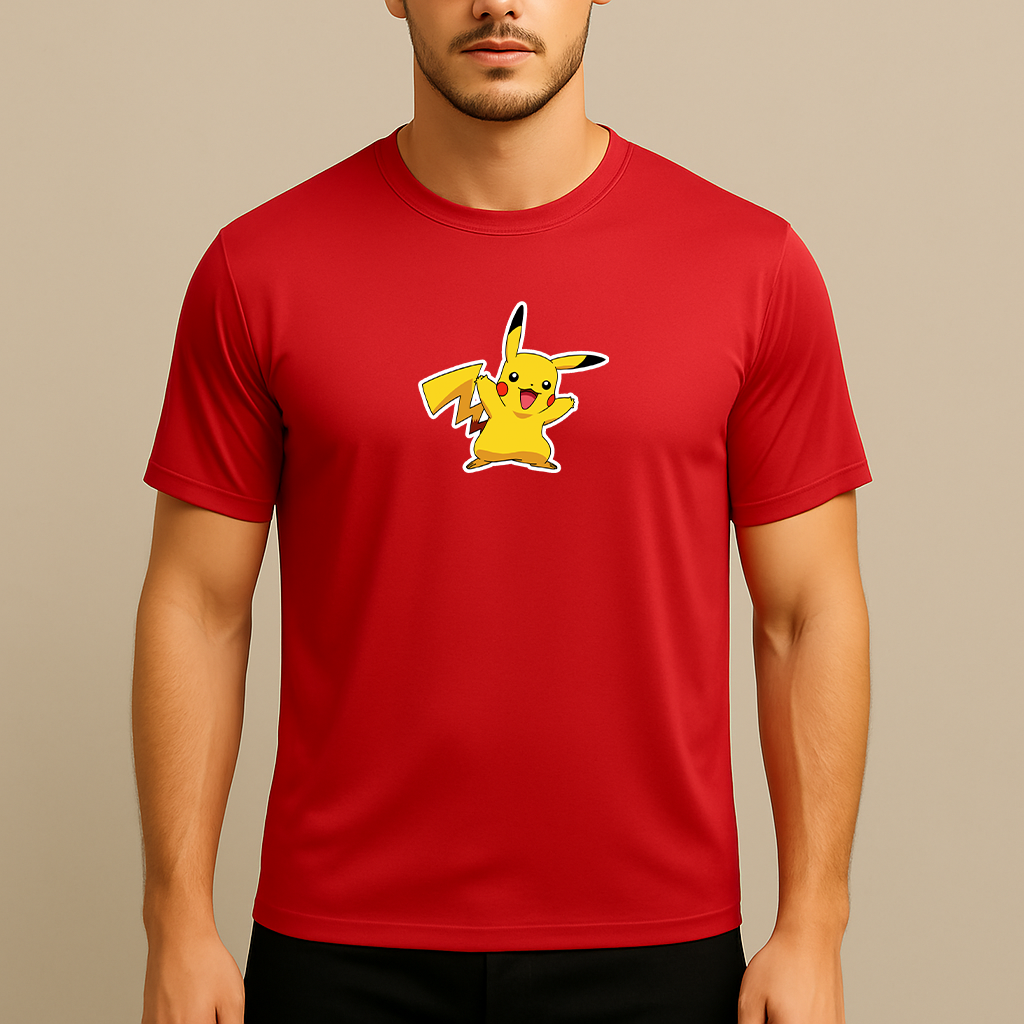 Men's Pikachu Cartoon Polyester T-Shirt