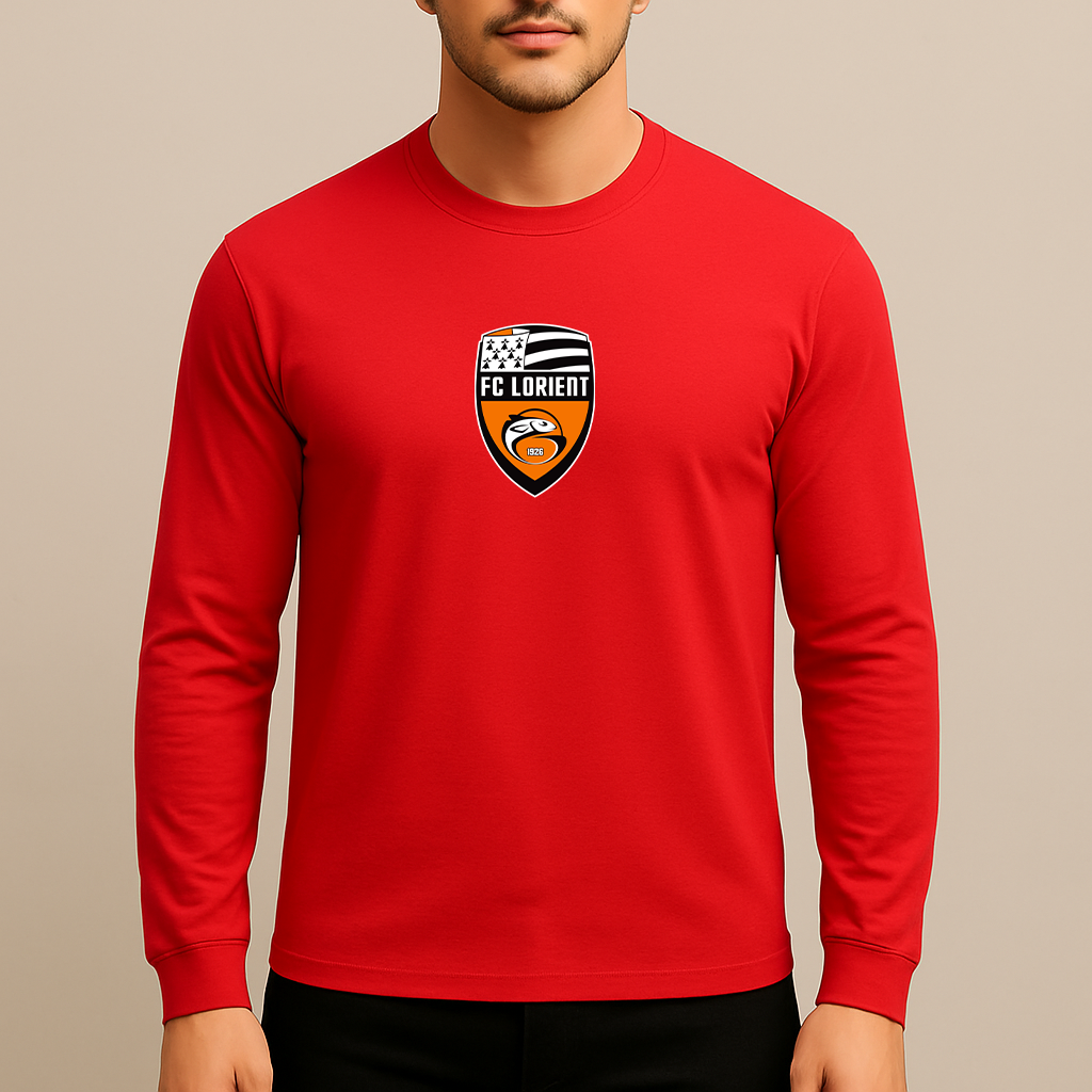 Men's FC Lorient Soccer Logo Long Sleeve T-Shirt