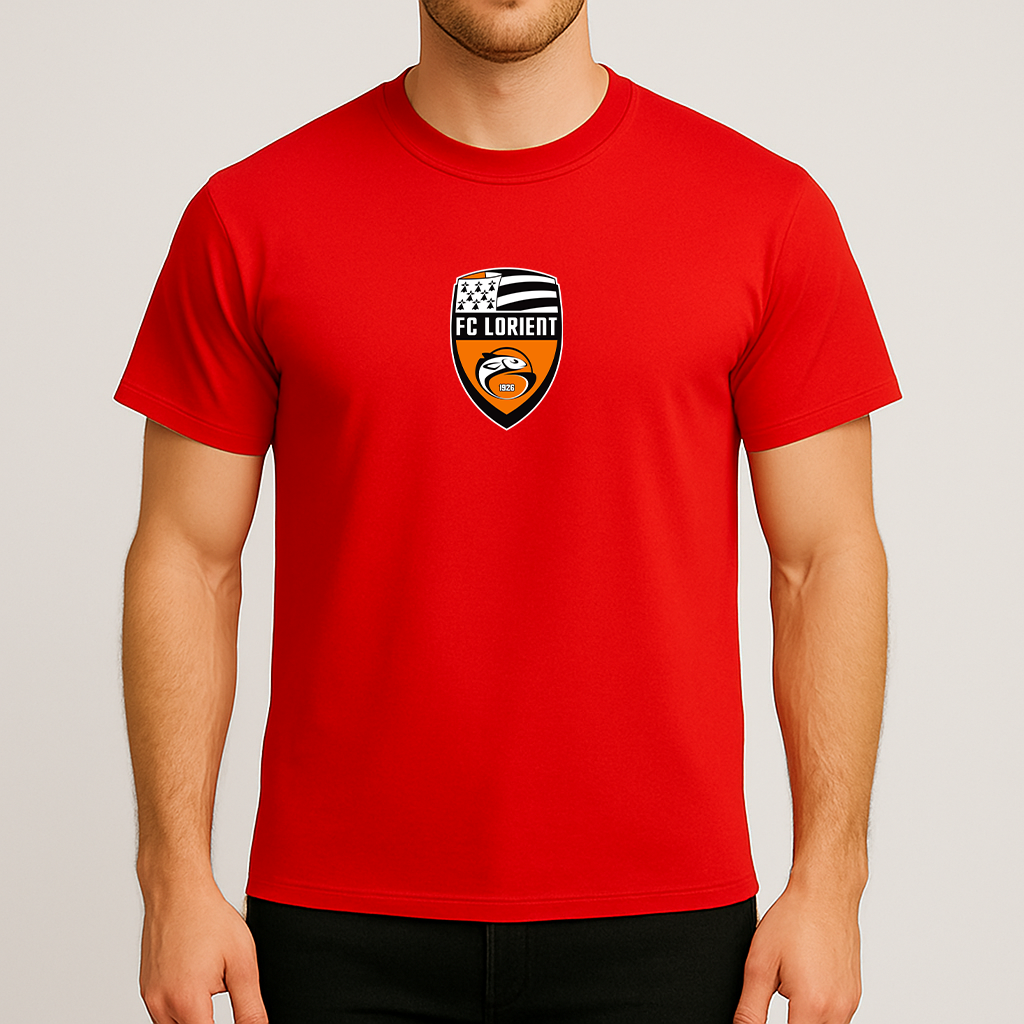 Men's FC Lorient Soccer Logo Cotton T-Shirt