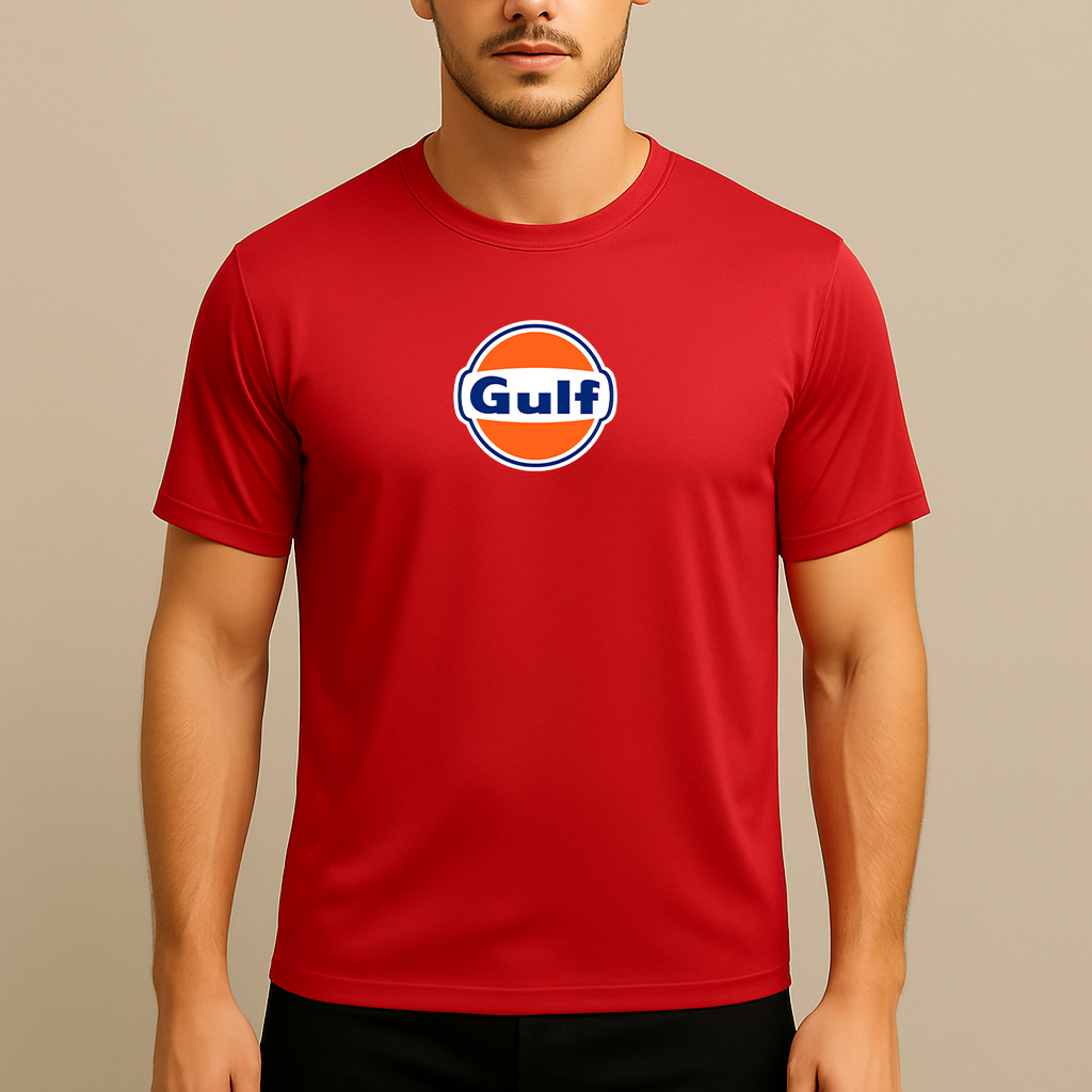 Men's Gulf Oil Logo Polyester T-Shirt