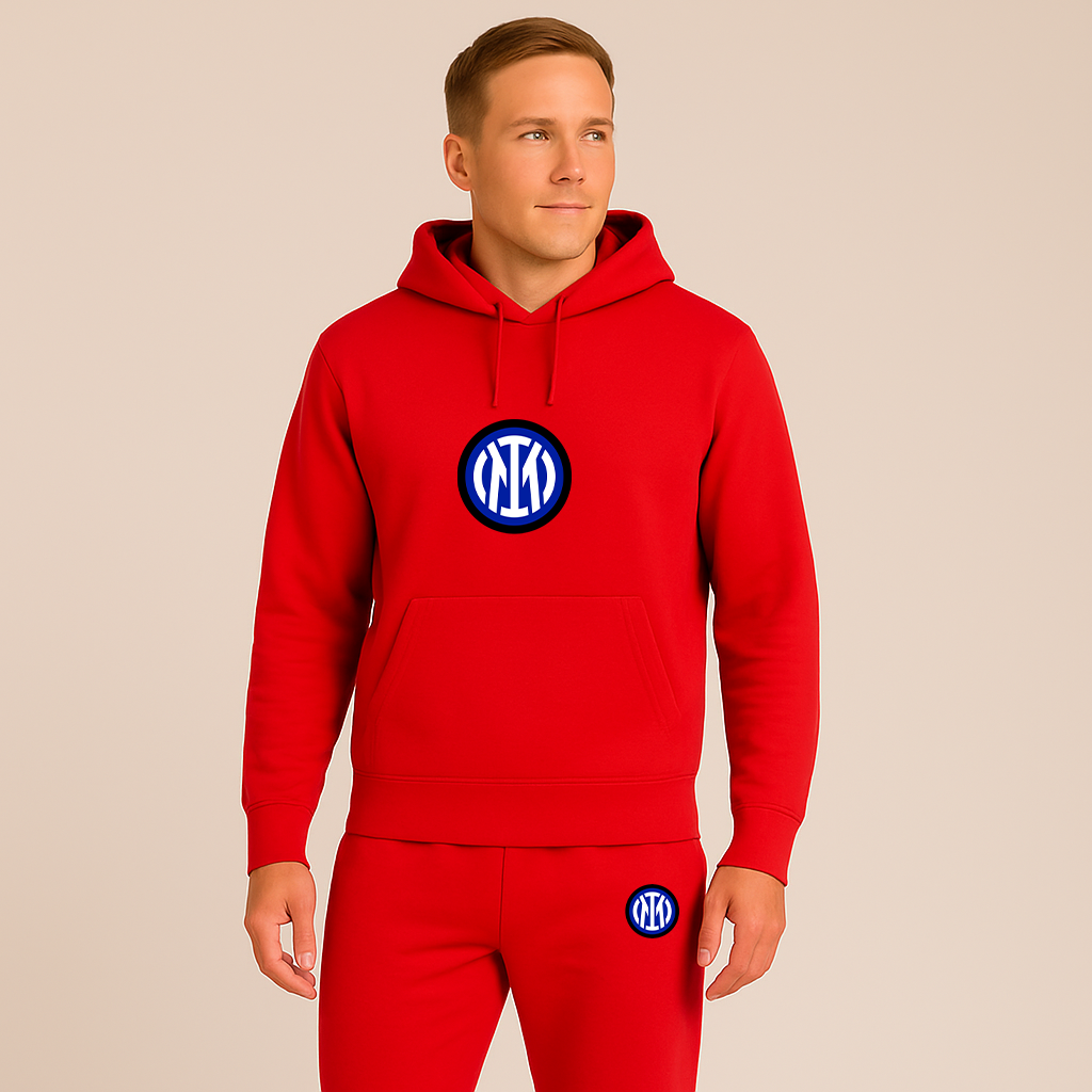 Men's Inter Milan 2025 Soccer Logo Hoodie Joggers Set