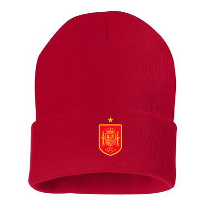 Spain Red Logo National Soccer Team Beanie Hat