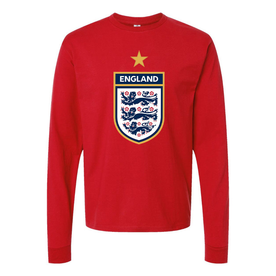 Men's England National Soccer Team Long Sleeve T-Shirt