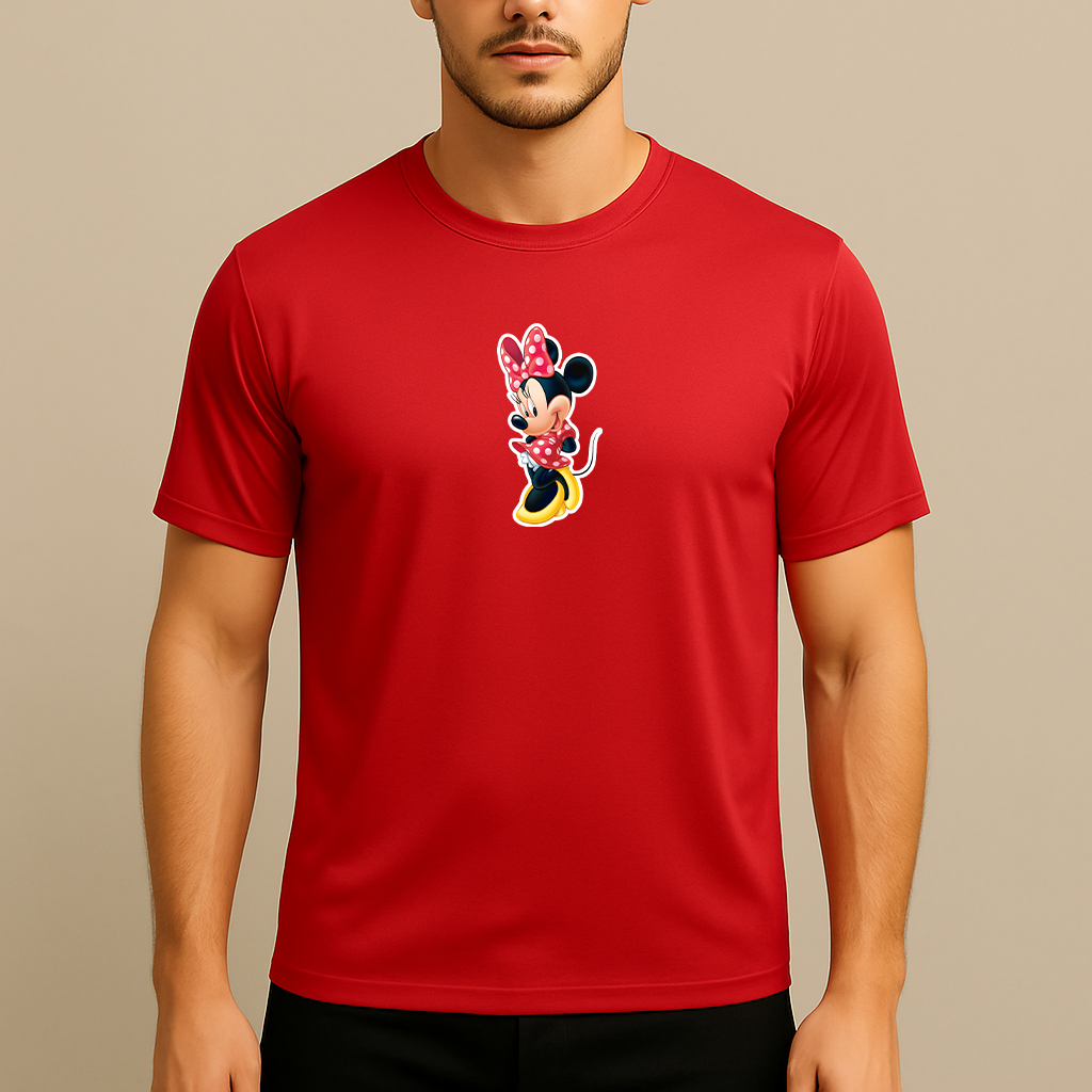 Men's Minnie Mouse Cartoon Polyester T-Shirt