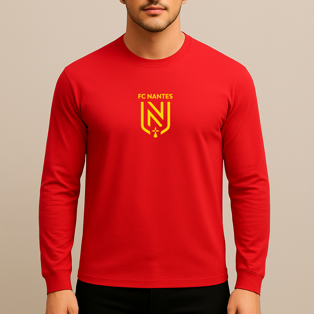 Men's FC Nantes Soccer Logo Long Sleeve T-Shirt