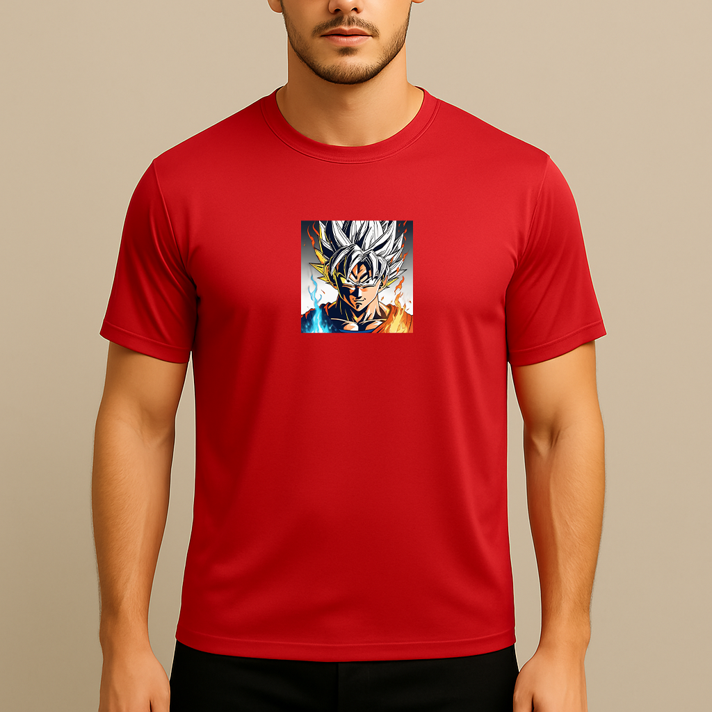 Men's Goku Fire Dragon Ball Z Cartoon Polyester T-Shirt