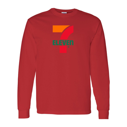 Men's 7 Eleven Logo Gildan Heavy Cotton Long Sleeve T-Shirt