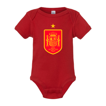 Spain Red Logo National Soccer Team Baby Romper Onesie