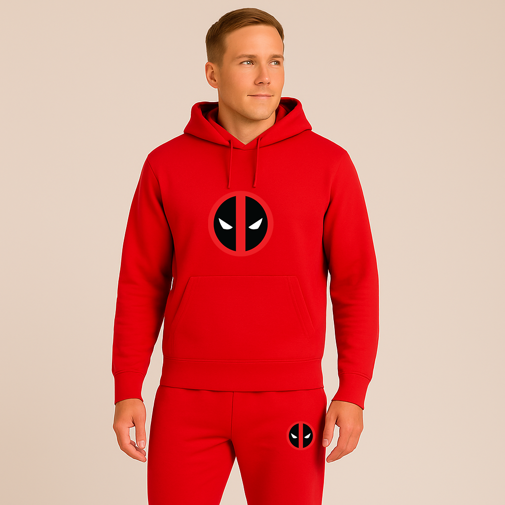 Men's Deadpool Marvel Superhero Hoodie Joggers Set