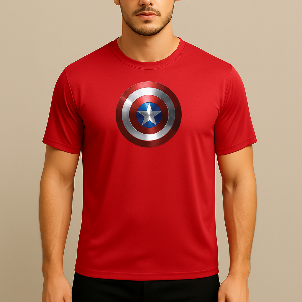 Men's Captain America Polyester T-Shirt