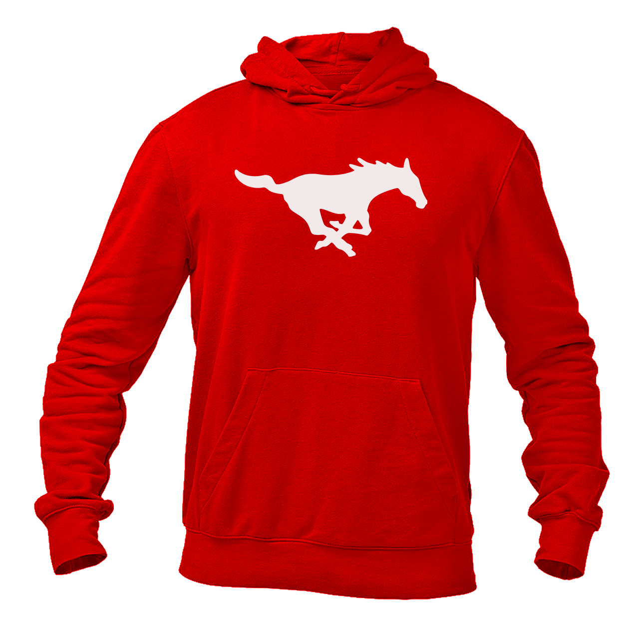Men's SMU Mustangs Logo Softstyle Midweight Hooded Sweatshirt
