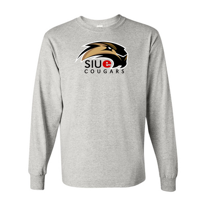 Men's SIU Edwardsville Cougars Logo Gildan Heavy Cotton Long Sleeve T-Shirt