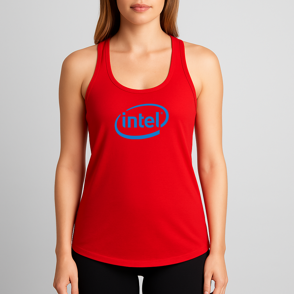 Women's Intel Logo Next Level Ideal Racerback Tank