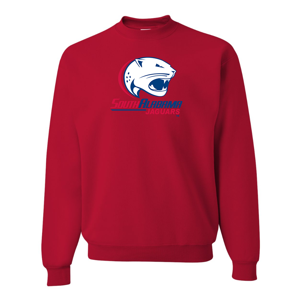 Men's South Alabama Jaguars Logo JERZEES NuBlend Crewneck Sweatshirt