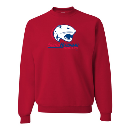 Men's South Alabama Jaguars Logo JERZEES NuBlend Crewneck Sweatshirt