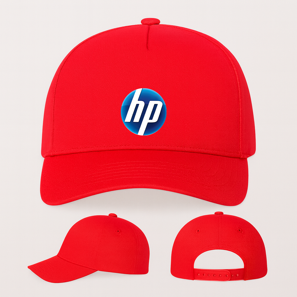 HP Logo Five Panel Twill Snapback Cap