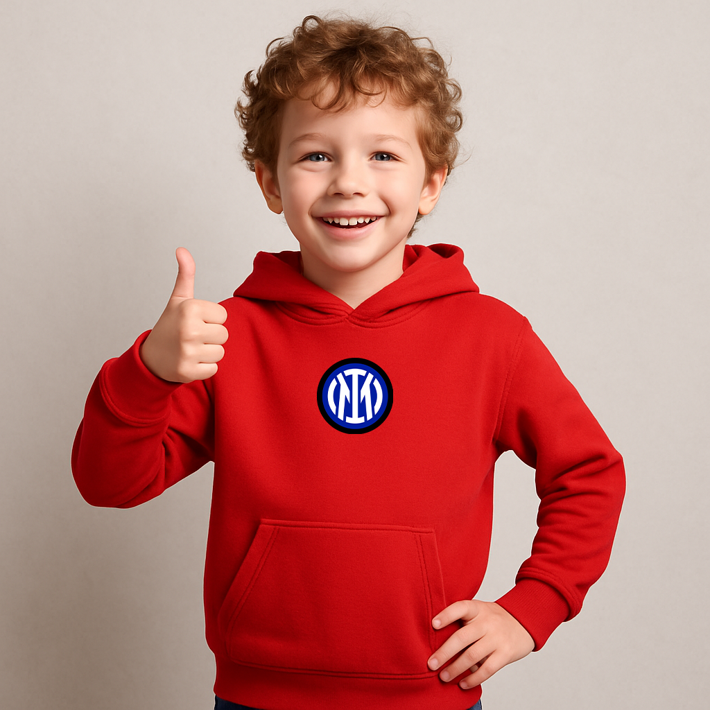 Youth Inter Milan 2025 Soccer Logo Pullover Hoodie