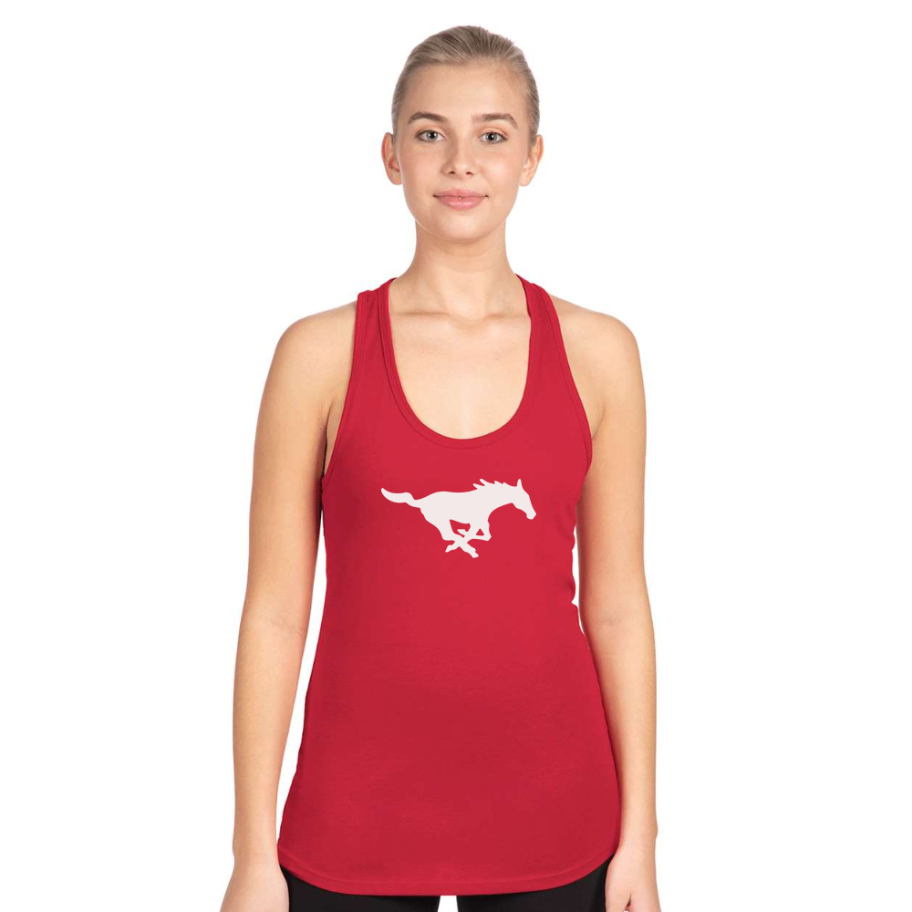 Women's SMU Mustangs Logo Next Level Ideal Racerback Tank
